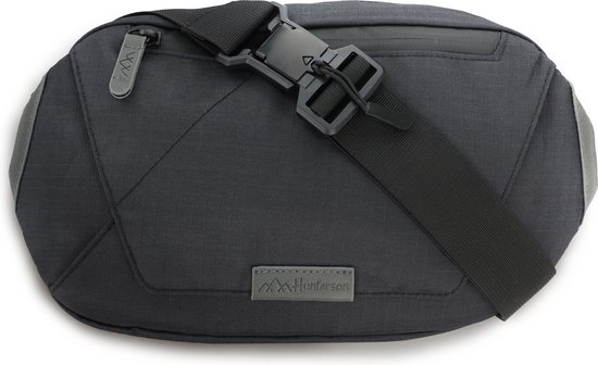 Hunterson Sling Bag van Gerecycled PET - Multifunctioneel, Ruim en Duurzaam - Waterbestendig en tot 6L opslag, zwart