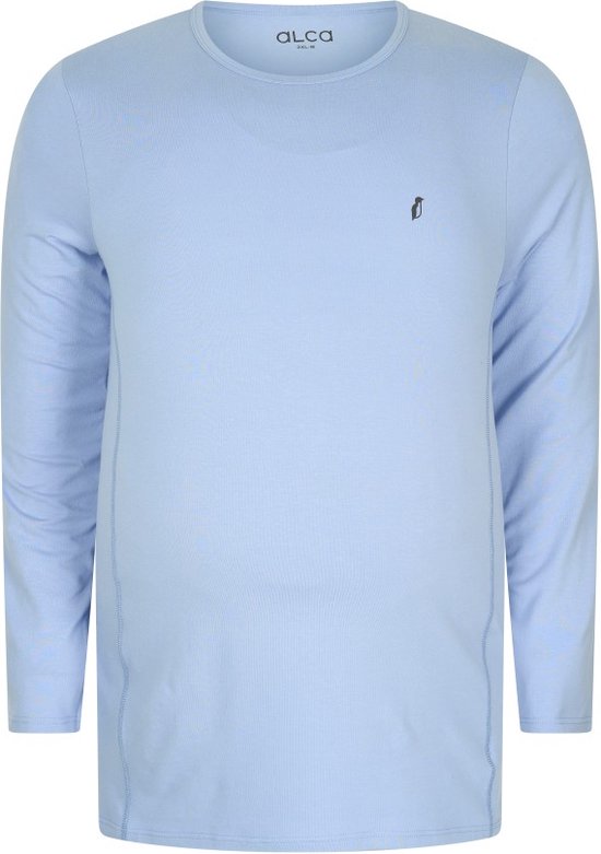 Alca heren  T-Shirt Long Sleeve Crew Neck Sky Blue 6XL-B | Grote maten |Buikmaat 153 -158 cm buikomvang | XXXXXXL