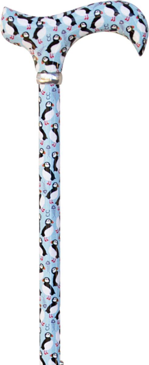 Classic Canes Verstelbare wandelstok - Papegaaiduikers - Verstelbaar - Lengte 73 - 95 cm - Extra Korte Stand 63 cm - Aluminium - Derby handvat - Gewicht 265 gram - Diameter wandelstok 16 mm - Wandelstokken - Heren en dames - Uitschuifbare wandelstok