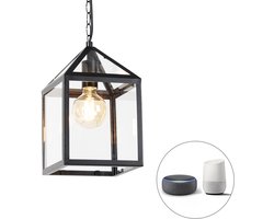 QAZQA amsterdam - Landelijke LED Smart Hanglamp incl. wifi voor buiten - 1 lichts - L 21 cm - Zwart - Buitenverlichting