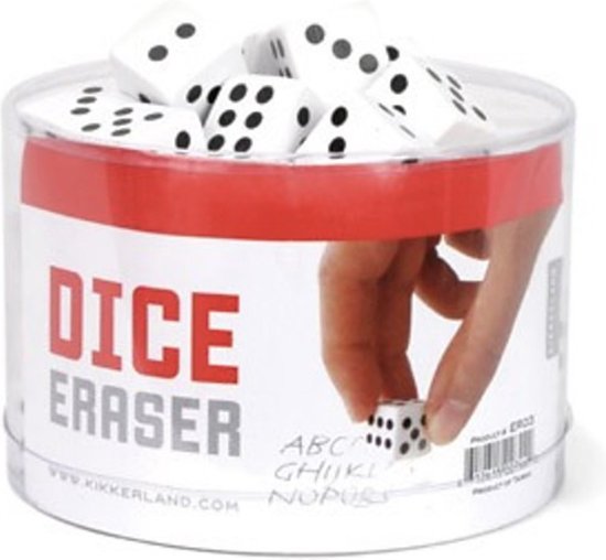Kikkerland Dice Erasers - This tub contains 50 Dice Erasers -
