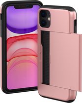 iPhone 11 - Rose Gold Case - Espace pour 2 cartes - iMoshion Phone Case with Card Holder - Rose Gold