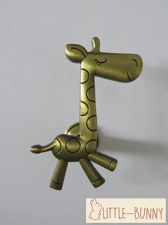 LITTLE-BUNNY set van 2 deurknoppen giraf brons