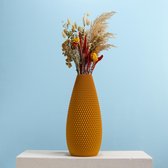 Slimprint Flux Vase, Jaune, Vase pour Fleurs séchées, Plastique Recyclé, 47 cm de Haut, Hémisphère