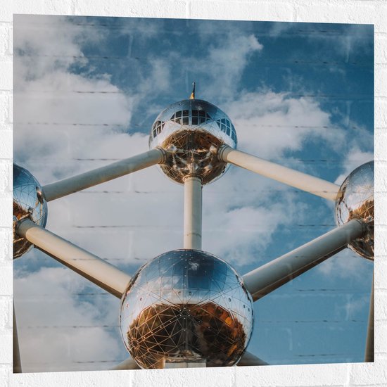 Muursticker - Atomium in Brussel, België - 80x80 cm Foto op Muursticker