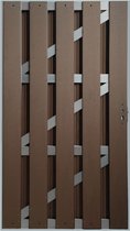 Tuindeur composiet Bari donker bruin met blank alu frame incl. beslag (100 x 180 cm)