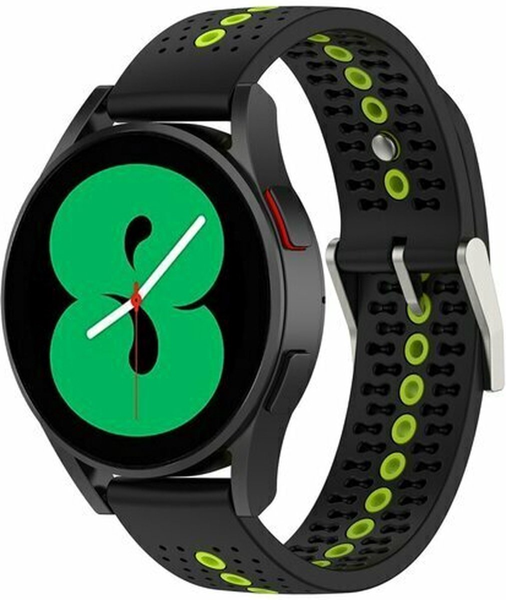 By Qubix - Geschikt voor Garmin bandje - Geschikt voor Garmin Venu 2 / Garmin Venu 3 - Dot Pattern bandje - Zwart met geel - Smartwatch bandje 22mm