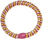 Hidzo Haarelastiekje - Elastiek & Armband - Geel/ Wit/ Roze glitter