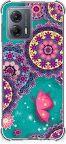 Smartphone hoesje Motorola Moto G53 Silicone Hoesje met transparante rand Cirkels en Vlinders