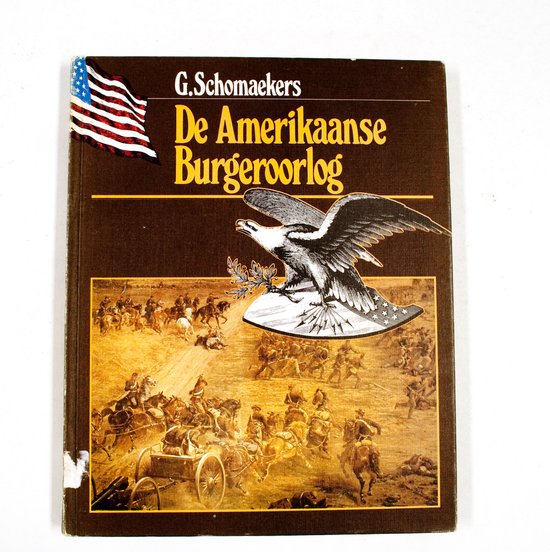 Livre La Guerre Civile Américaine avec un aigle et un drapeau américain.