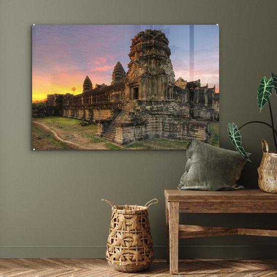 Lever de soleil à Angkor Wat au Cambodge Plexiglas 90x60 cm - Tirage photo sur Glas (décoration murale en plexiglas)