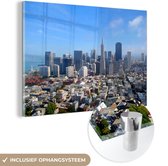 MuchoWow® Glasschilderij - San Francisco - Skyline - Stad - 180x120 cm - Acrylglas Schilderijen - Foto op Glas
