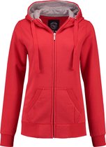 Cardigan L&S heavysweat avec capuche pour femme rouge - XL