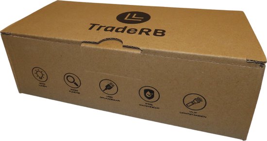 TradeRB® Militaire LED Zaklamp - USB Oplaadbaar - Inclusief 5000 mAh Batterij & Opbergdoos - 20 Branduren - Zoomfunctie - Telescopische Lens - voor Kamperen & Wandelen - 3000 Lumen - Aluminium – Zwart