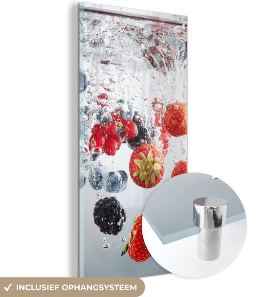 Peinture sur Verre - Rouge - Fruit - Water - 40x80 cm - Peintures sur Verre Peintures - Photo sur Glas
