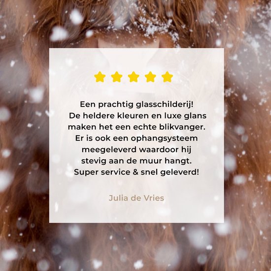 MuchoWow® Peinture sur verre 40x80 cm - Peinture acrylique sur verre - Highlander écossais - Vache - Neige - Photo sur verre - Peintures