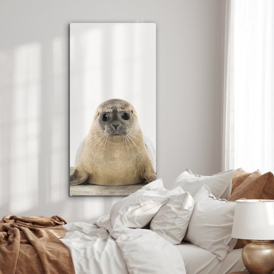 MuchoWow® Peinture sur Verre - Phoque - Animaux - Enfant - Garçons - Filles - Enfants - 60x120 cm - Peintures sur Verre Peintures - Photo sur Glas