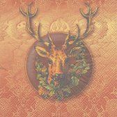 Ambiente Deer brown papieren cocktail servetten
