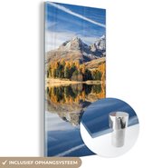 MuchoWow® Glasschilderij 80x160 cm - Schilderij acrylglas - Alpen - Bergen - Bos - Foto op glas - Schilderijen