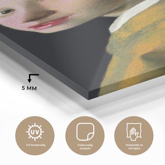 Peinture sur Verre - Fille à la Perle - Johannes Vermeer - 60x120 cm - Peintures sur Verre Peintures - Photo sur Glas