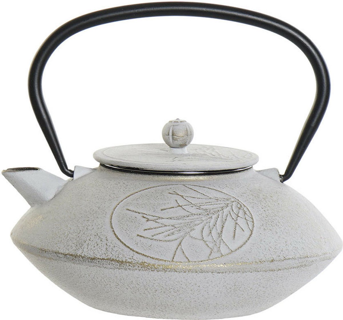 Items Kitchen Theepot Oriental - gietijzer - 850 ml - antiek wit en goud