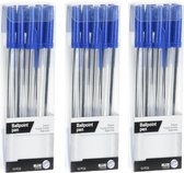 Balpennen set - 50x - schrijfmaterialen - kleur blauw - kantoorartikelen