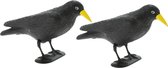 Raaf/kraai - 2x - zwart - Halloween decoratie dieren - 35 cm
