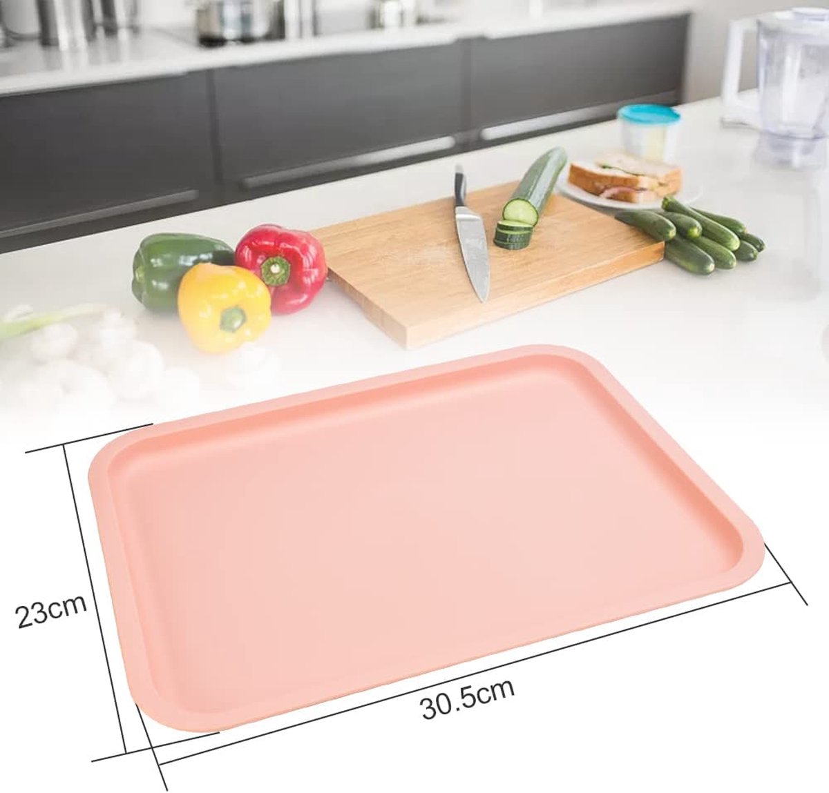 Plateaux De Service Rectangulaires En Plastique - Lot De 5 Couleurs Pour Cuisine Ou Restaurant