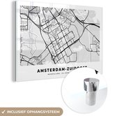 MuchoWow® Glasschilderij 120x80 cm - Schilderij acrylglas - Kaart - Amsterdam-Zuidoost - Nederland - Foto op glas - Schilderijen