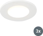 QAZQA blanca - Moderne LED Inbouwspot voor badkamer - 3 lichts - Ø 83 mm - Wit -