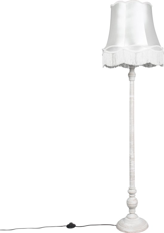 QAZQA Classico - Retro Vloerlamp | Staande Lamp - 1 lichts - H 1750 mm - Crème - Woonkamer | Slaapkamer | Keuken