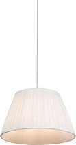 QAZQA Plisse - Retro Hanglamp - 1 lichts - Ø 350 mm - Wit - Woonkamer | Slaapkamer | Keuken