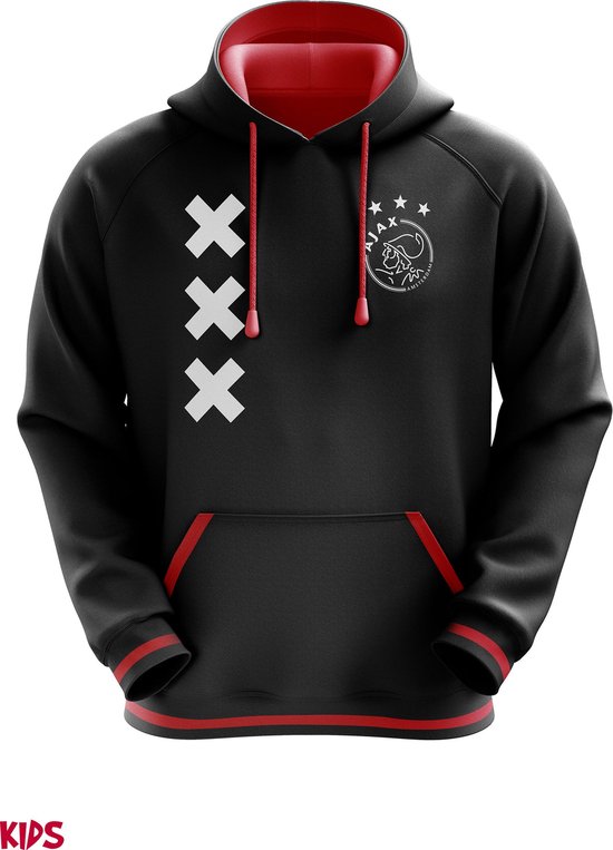 Ajax-hooded sweater rood zwart junior | bol.com