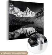 MuchoWow® Glasschilderij 90x90 cm - Schilderij acrylglas - Kedartal fotoprint zwart-wit - Foto op glas - Schilderijen