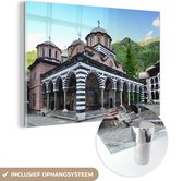 MuchoWow® Glasschilderij - Rila klooster Bulgarije - 60x40 cm - Acrylglas Schilderijen - Foto op Glas