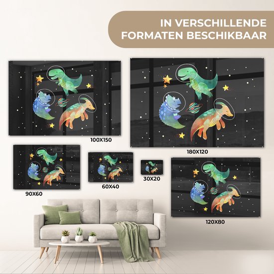 Peinture sur Verre - Étoiles - Dinosaurus - Enfants - 180x120 cm - Peintures sur Verre Peintures - Photo sur Glas