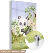 MuchoWow® Glasschilderij 40x60 cm - Schilderij acrylglas - Jungle - Panda - Dieren - Foto op glas - Schilderijen