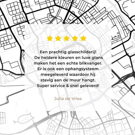 Peinture sur Verre - Plan de la Ville - Groningue - Pays- Nederland - 30x20 cm - Peintures sur Verre Peintures - Photo sur Glas