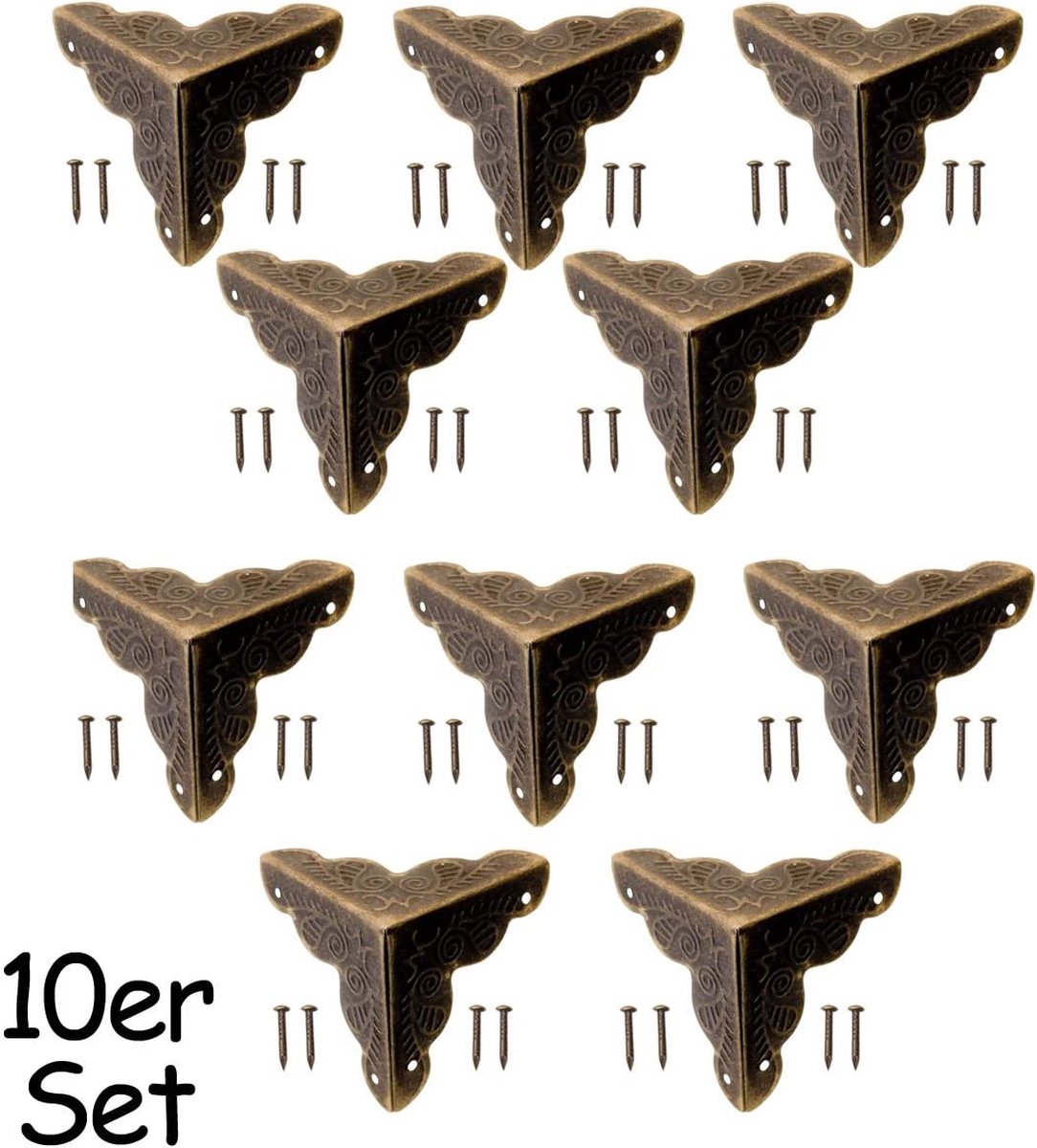 LALAFINA - Lot De 50 Protections D'angle En Métal Vintage Pour Livres, Albums, Scrapbooking, Bords Décoratifs, Fer 1,4x1,4 Cm