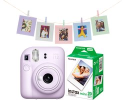 Fujifilm instax Mini 12 Bundel - Instant camera + 2 x 10 stuks film & fotokaarten - Lilac Purple Fujifilm instax Mini 12 Bundel - Instant camera + 2 x 10 stuks film & fotokaarten - Lilac Purple