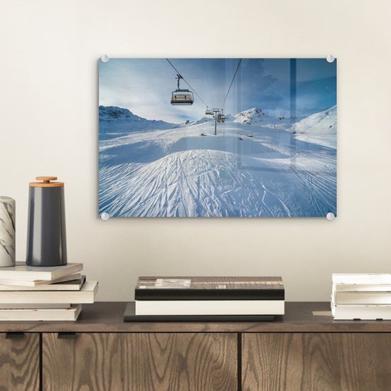 Peinture sur Verre - Téléski à Arosa - 30x20 cm - Peintures sur Verre Peintures - Photo sur Glas