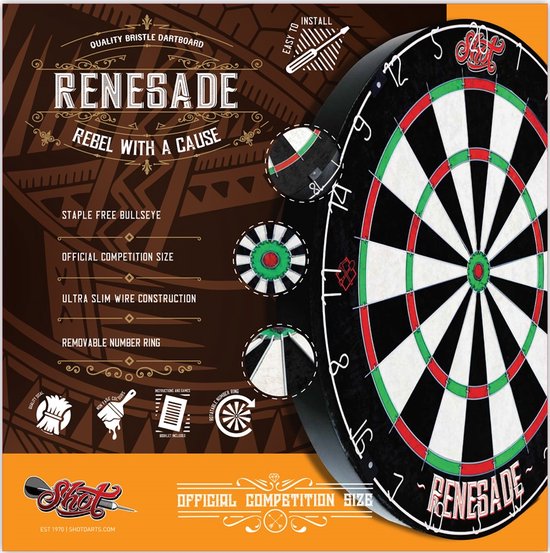 Shot Renegade Sisal Bristle Dartbord van Shot! — afbeelding 2