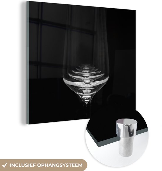 MuchoWow® Glasschilderij 50x50 cm - Schilderij acrylglas - Wijnglazen - Foto op glas - Schilderijen