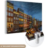 MuchoWow® Glasschilderij 30x20 cm - Schilderij acrylglas - Amsterdam - Nederland - Water - Foto op glas - Schilderijen