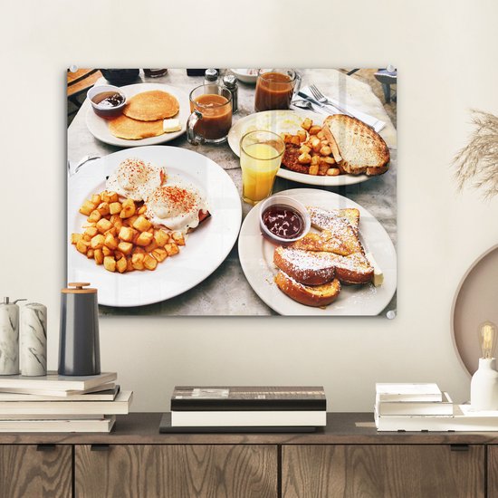 Peinture sur verre - Le brunch du week-end est servi - 40x30 cm - Peintures sur Verre Peintures - Photo sur Glas