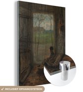 MuchoWow® Glasschilderij 30x40 cm - Schilderij acrylglas - Larens tafereel - Schilderij van Jozef Israëls - Foto op glas - Schilderijen