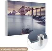 MuchoWow® Glasschilderij 120x80 cm - Schilderij acrylglas - Forth Bridge in Schotland - Foto op glas - Schilderijen