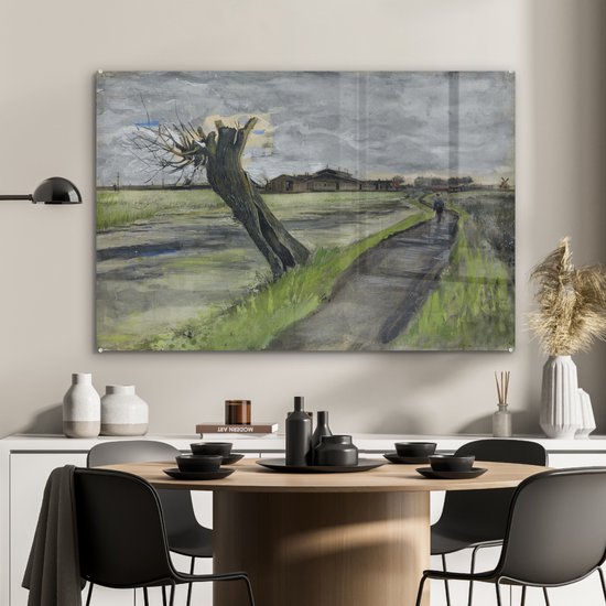 MuchoWow® Peinture sur verre 120x80 cm - Peinture sur verre acrylique - Saule Pollard - Vincent van Gogh - Photo sur verre - Peintures