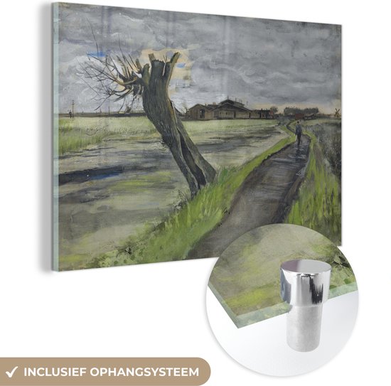 MuchoWow® Peinture sur verre 120x80 cm - Peinture sur verre acrylique - Saule Pollard - Vincent van Gogh - Photo sur verre - Peintures