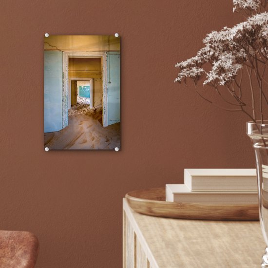 Peinture sur Verre - Une Maison Abandonnée Prise par le Sable dans le Kolmanskop - 20x30 cm - Peintures sur Verre Peintures - Photo sur Glas